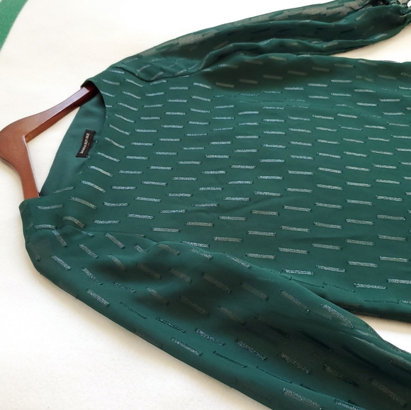 Banana Republic Forest Green Boat Neck Long Sleeve Blouse - Picture 4 of 7